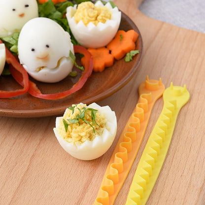 4 PACK Fancy Cut Eggs Cutters, Fancy Cooked Eggs Cutter Multi-functional Household Egg Cut Flower Shaper, Exquisite Kitchen Accessories, Easy to Clean (2 Shapes)
