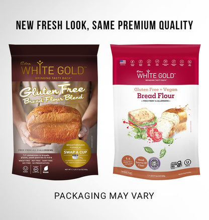 Gluten Free Bread Flour Blend – For Breads, Yeasted Pastries, Pizza, Focaccia – [Kosher] [Gluten Free] [Vegan] [Soy Free] [Nut Free] [Dairy Free] – 1.1 Pound