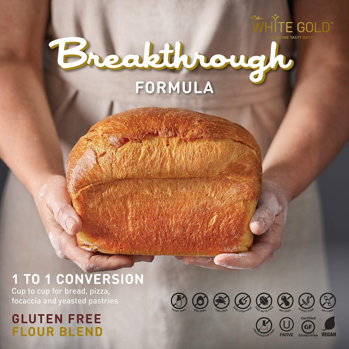 Gluten Free Bread Flour Blend – For Breads, Yeasted Pastries, Pizza, Focaccia – [Kosher] [Gluten Free] [Vegan] [Soy Free] [Nut Free] [Dairy Free] – 1.1 Pound
