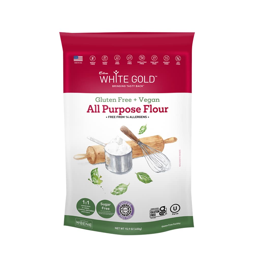 Gluten Free Bread Flour Blend – For Breads, Yeasted Pastries, Pizza, Focaccia – [Kosher] [Gluten Free] [Vegan] [Soy Free] [Nut Free] [Dairy Free] – 1.1 Pound