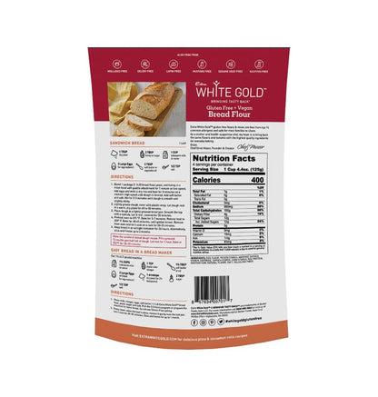 Gluten Free Bread Flour Blend – For Breads, Yeasted Pastries, Pizza, Focaccia – [Kosher] [Gluten Free] [Vegan] [Soy Free] [Nut Free] [Dairy Free] – 1.1 Pound