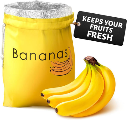 Reusable Banana Bag, 13.8 x 11 In, Nylon Body with Aluminum Lining