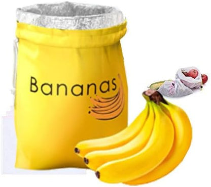 Reusable Banana Bag, 13.8 x 11 In, Nylon Body with Aluminum Lining