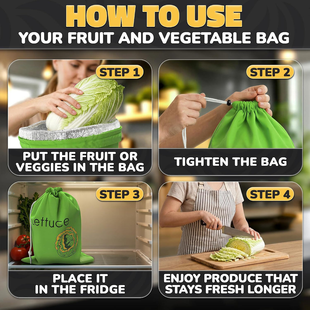 Reusable Banana Bag, 13.8 x 11 In, Nylon Body with Aluminum Lining