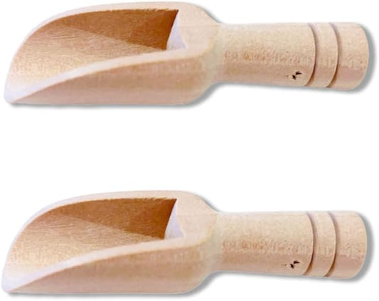 2pcs Mini Wooden Spoons，Mini Bamboo Spoons for Bath Salts, tea scoop, Washing Powder spoon，wooden candy spoon, 2.9 * 0.6 inch