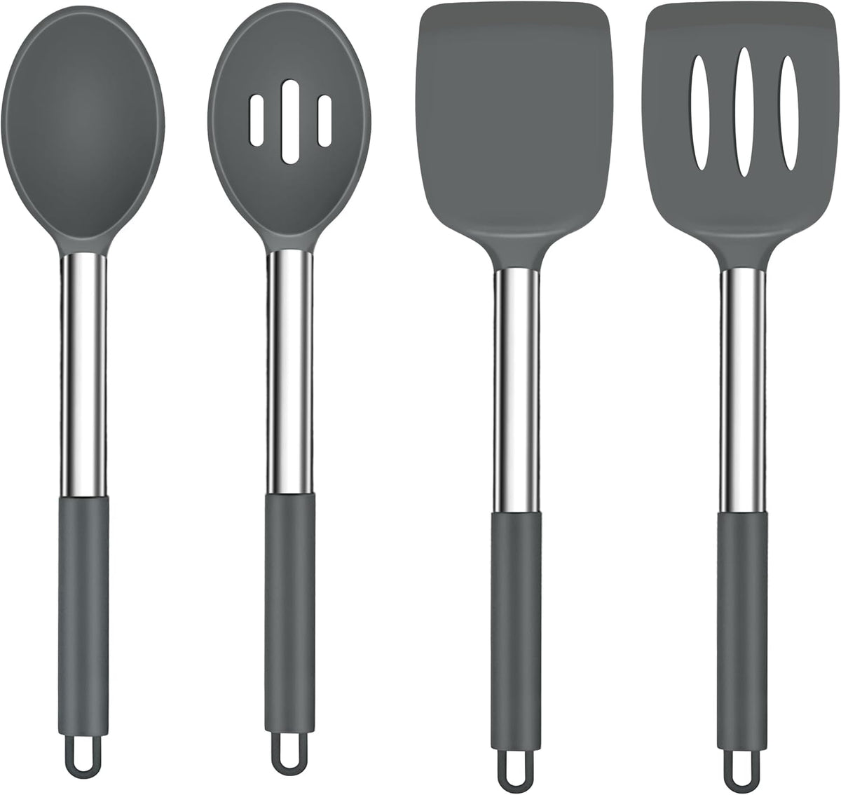 Kitchen Utensils, 4 PCS Silicone Cooking Utensils Spatula Spoon Set