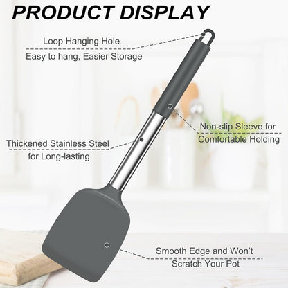 Kitchen Utensils, 4 PCS Silicone Cooking Utensils Spatula Spoon Set