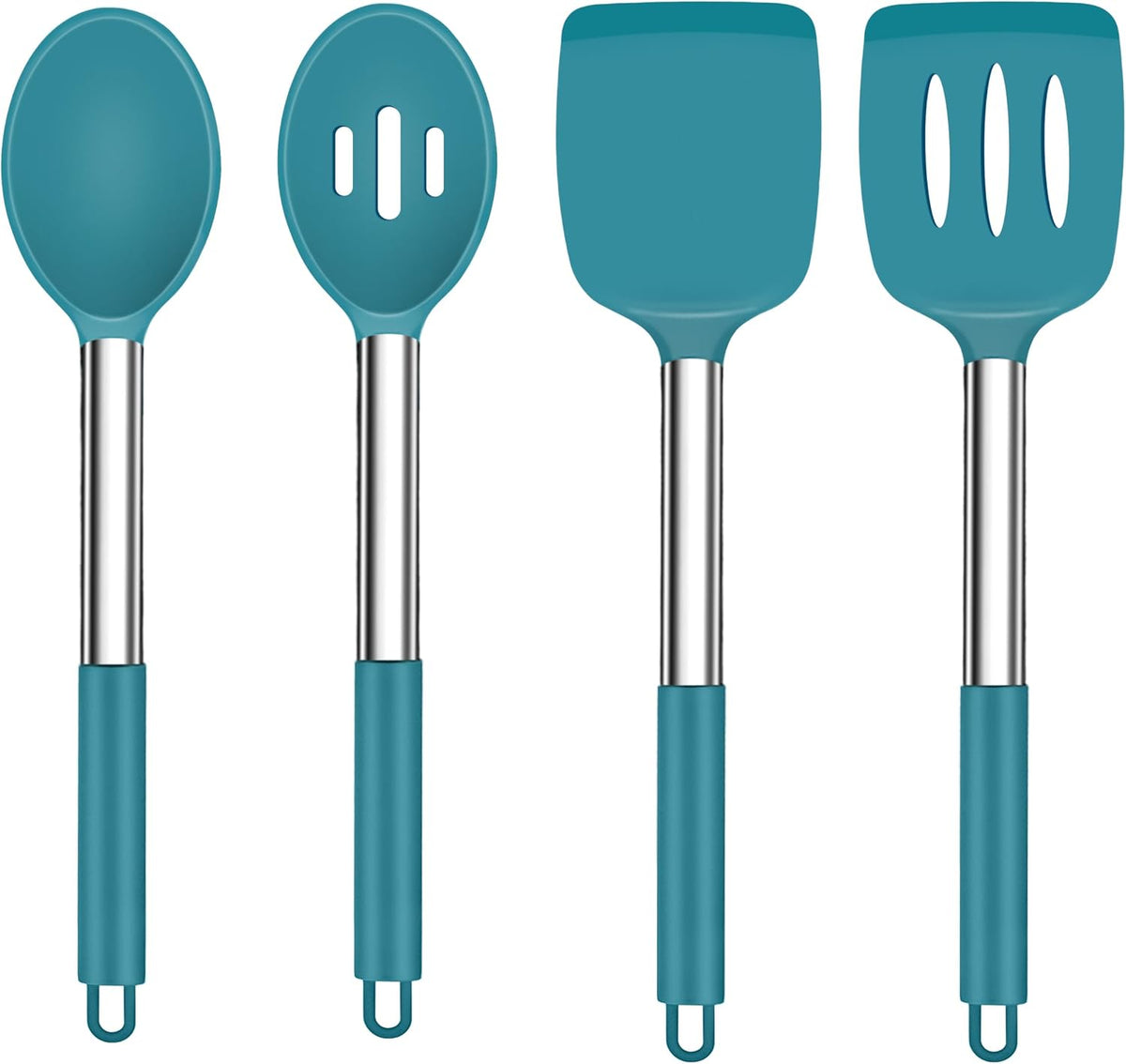 Kitchen Utensils, 4 PCS Silicone Cooking Utensils Spatula Spoon Set