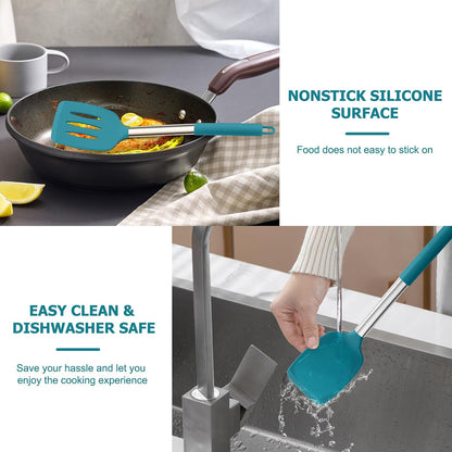 Kitchen Utensils, 4 PCS Silicone Cooking Utensils Spatula Spoon Set