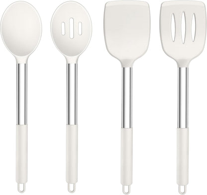 Kitchen Utensils, 4 PCS Silicone Cooking Utensils Spatula Spoon Set
