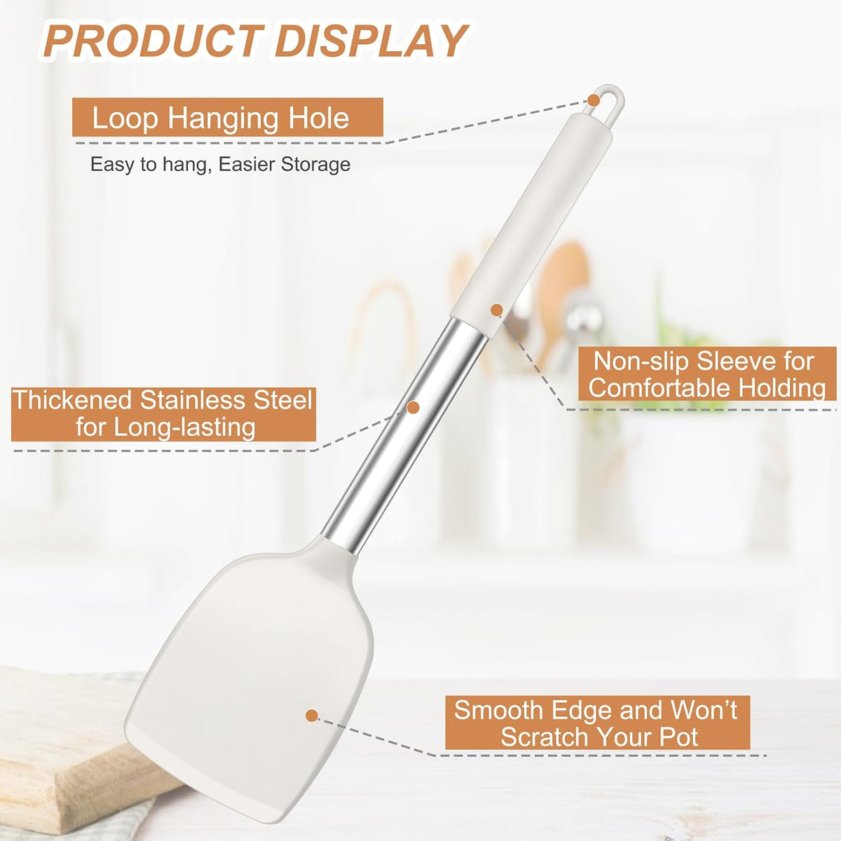Kitchen Utensils, 4 PCS Silicone Cooking Utensils Spatula Spoon Set
