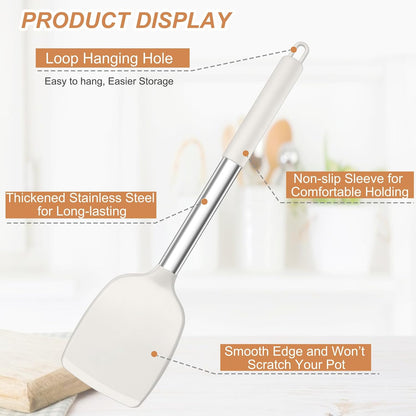 Kitchen Utensils, 4 PCS Silicone Cooking Utensils Spatula Spoon Set