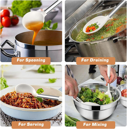 Kitchen Utensils, 4 PCS Silicone Cooking Utensils Spatula Spoon Set