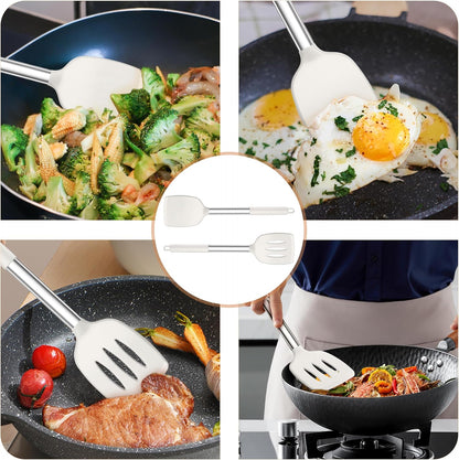 Kitchen Utensils, 4 PCS Silicone Cooking Utensils Spatula Spoon Set