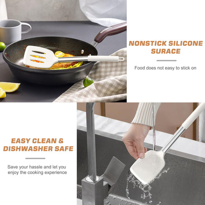 Kitchen Utensils, 4 PCS Silicone Cooking Utensils Spatula Spoon Set