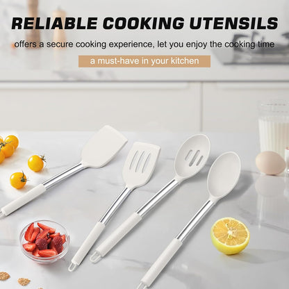 Kitchen Utensils, 4 PCS Silicone Cooking Utensils Spatula Spoon Set