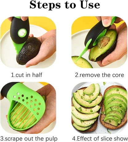 2 PCS Avocado Slicer Professional Avocado Peeler Avocado Cutter Multifunctional 3 In 1 Avocado Slicer Tool Avocado Cutter and Scooper for Guacamole Fruit and Vegetable