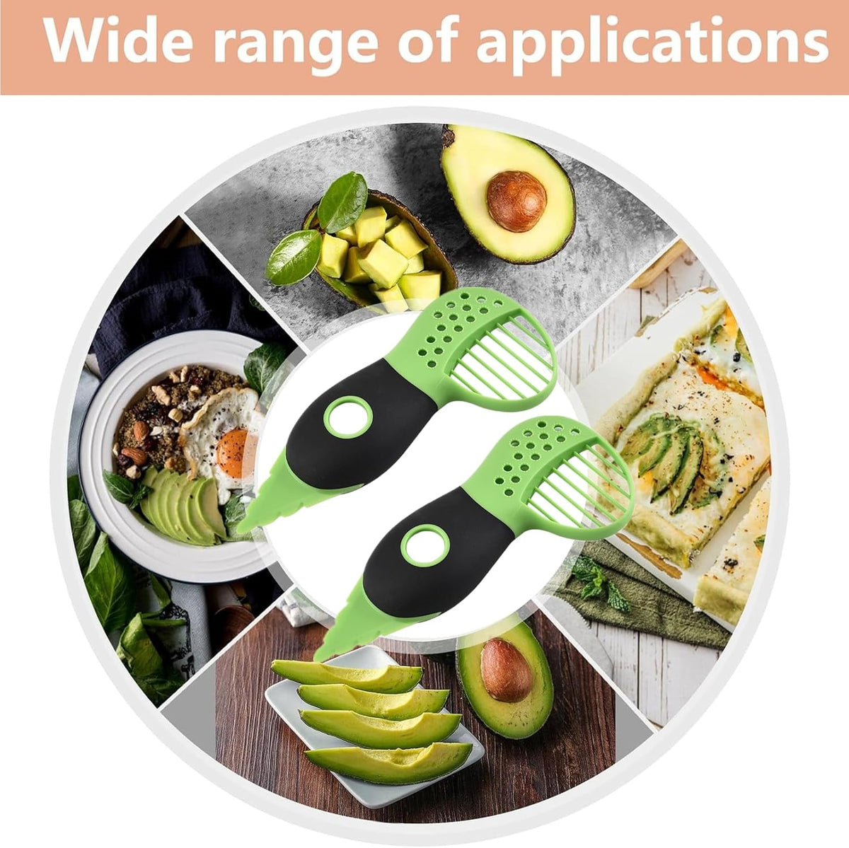 2 PCS Avocado Slicer Professional Avocado Peeler Avocado Cutter Multifunctional 3 In 1 Avocado Slicer Tool Avocado Cutter and Scooper for Guacamole Fruit and Vegetable
