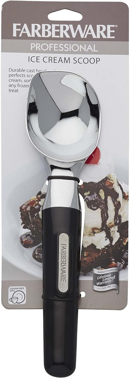 Professional Ice Cream Scoop, Comfortable Handle, Heavy Duty, Professional Grade Scooper, Get Perfect Shape Scoops, Great for Spooning Frozen Hard Gelato and Sorbet, Cookie Dough, Melon