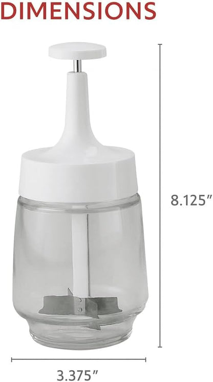 Kitchen Old Fashioned Onion Chopper, Glass, 18/8 Stainless Steel Plane-Edge Blades For Onions, Eggs, Product, Nuts