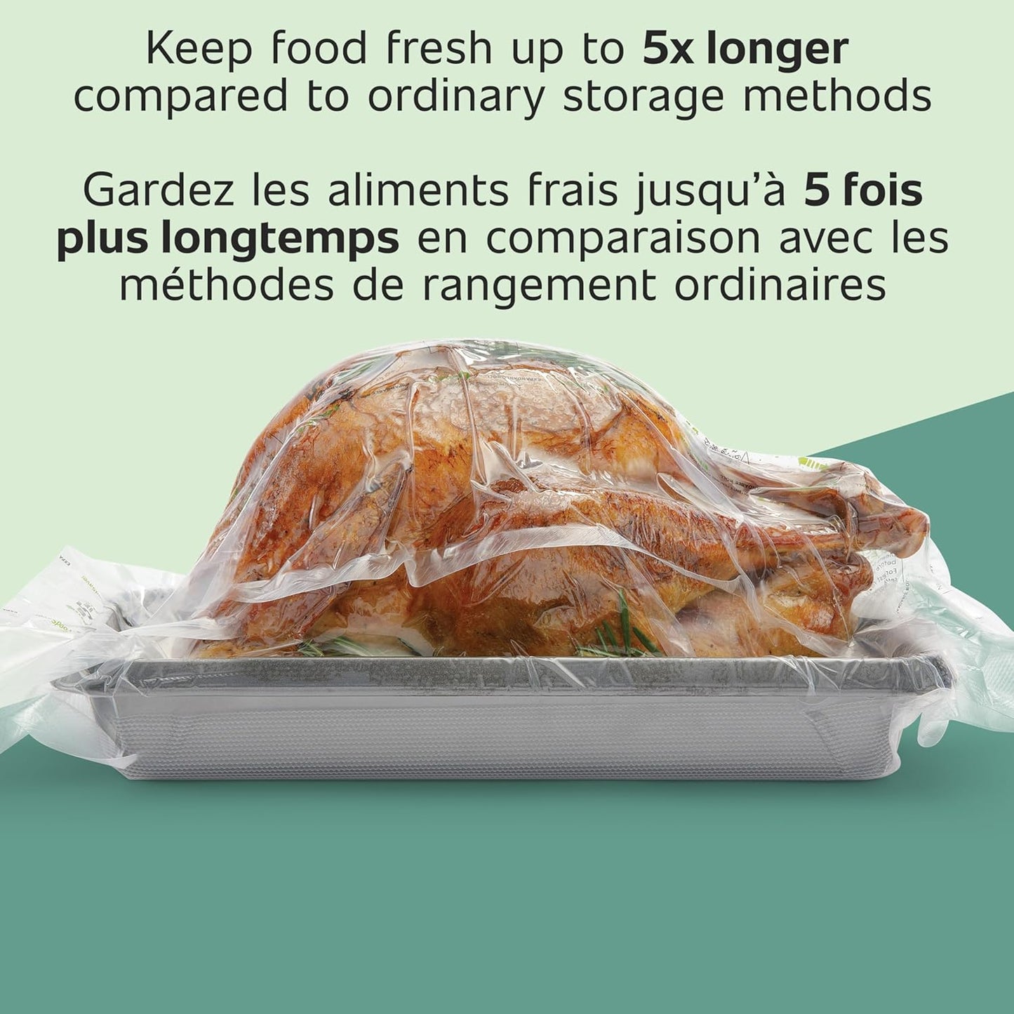 Custom Length Vacuum Sealer Bags Multipack, 5 Count Rolls for Airtight Food Storage and Sous Vide - Compatible with , 8 (2 Pack) and 11 (3 Pack)