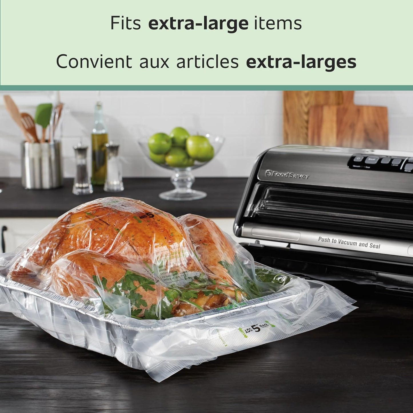 Custom Length Vacuum Sealer Bags Multipack, 5 Count Rolls for Airtight Food Storage and Sous Vide - Compatible with , 8 (2 Pack) and 11 (3 Pack)