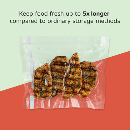 Custom Length Vacuum Sealer Bags Multipack, 5 Count Rolls for Airtight Food Storage and Sous Vide - Compatible with , 8 (2 Pack) and 11 (3 Pack)
