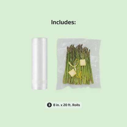 Custom Length Vacuum Sealer Bags Multipack, 5 Count Rolls for Airtight Food Storage and Sous Vide - Compatible with , 8 (2 Pack) and 11 (3 Pack)