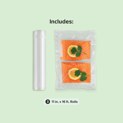 Custom Length Vacuum Sealer Bags Multipack, 5 Count Rolls for Airtight Food Storage and Sous Vide - Compatible with , 8 (2 Pack) and 11 (3 Pack)