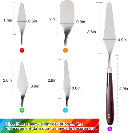 10PCS Palette Knife, Stainless Steel Painting Knife Set, Flexible Spatula Pallet Knife, Metal Artist Knives, Oil Painting Accessories Color Mixing Scraper for Oil, Canvas, Acrylic Painting
