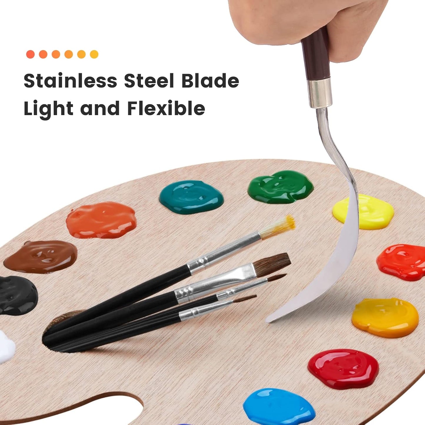 10PCS Palette Knife, Stainless Steel Painting Knife Set, Flexible Spatula Pallet Knife, Metal Artist Knives, Oil Painting Accessories Color Mixing Scraper for Oil, Canvas, Acrylic Painting