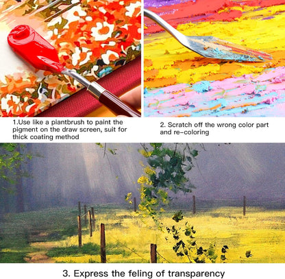 10PCS Palette Knife, Stainless Steel Painting Knife Set, Flexible Spatula Pallet Knife, Metal Artist Knives, Oil Painting Accessories Color Mixing Scraper for Oil, Canvas, Acrylic Painting