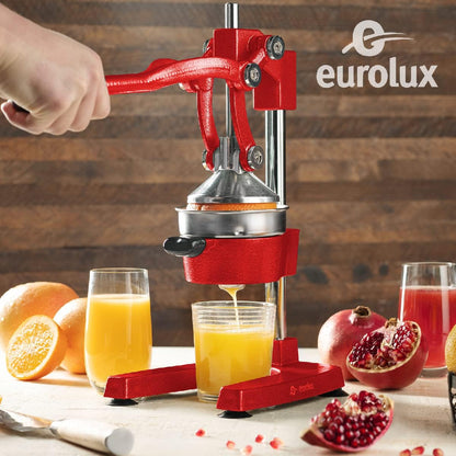 Ultra-Premium Cast Iron Juicer | Extra-Large, Heavy Duty, Commercial Grade, Stainless Steel Manual Hand Press Citrus Squeezer For Fresh Orange Juice, Pomegranate, Lemon, and Much More (Black)