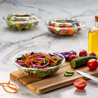 [18 oz. - 50 Count Clear Plastic Salad Bowls with Lids, Disposable Salad Containers - Perfect for Takeout, Salads, and Meal Prep (Formerly Comfy Package)