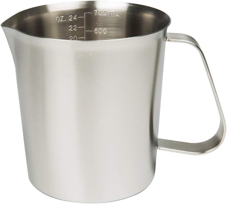 Stainless Steel Measuring Cup (16 Ounce/ 0.5 Liter- 2 Cup), Milk Frothing Pitcher, Steaming Pitcher, Milk Frothing Cup Jug with Marking with Handle for Espresso Machines, Latte Art