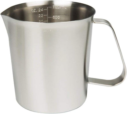 Stainless Steel Measuring Cup (16 Ounce/ 0.5 Liter- 2 Cup), Milk Frothing Pitcher, Steaming Pitcher, Milk Frothing Cup Jug with Marking with Handle for Espresso Machines, Latte Art