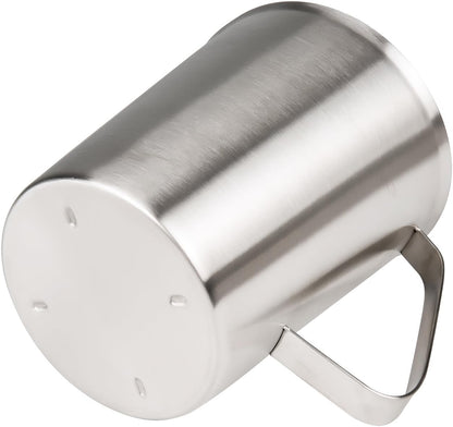 Stainless Steel Measuring Cup (16 Ounce/ 0.5 Liter- 2 Cup), Milk Frothing Pitcher, Steaming Pitcher, Milk Frothing Cup Jug with Marking with Handle for Espresso Machines, Latte Art