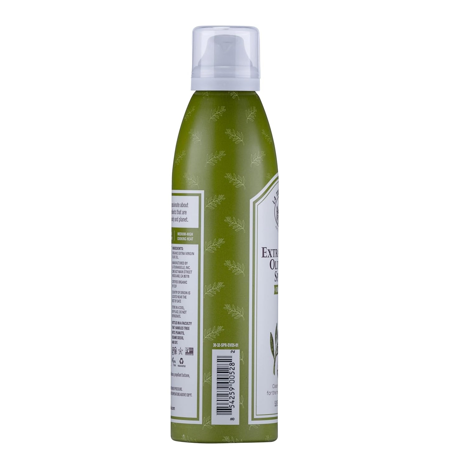 Organic Extra Virgin Olive Oil Spray, Cold-Pressed, All-Natural, Artisanal, Great for Cooking, Sauteing, Grilling, 5 Fl Oz