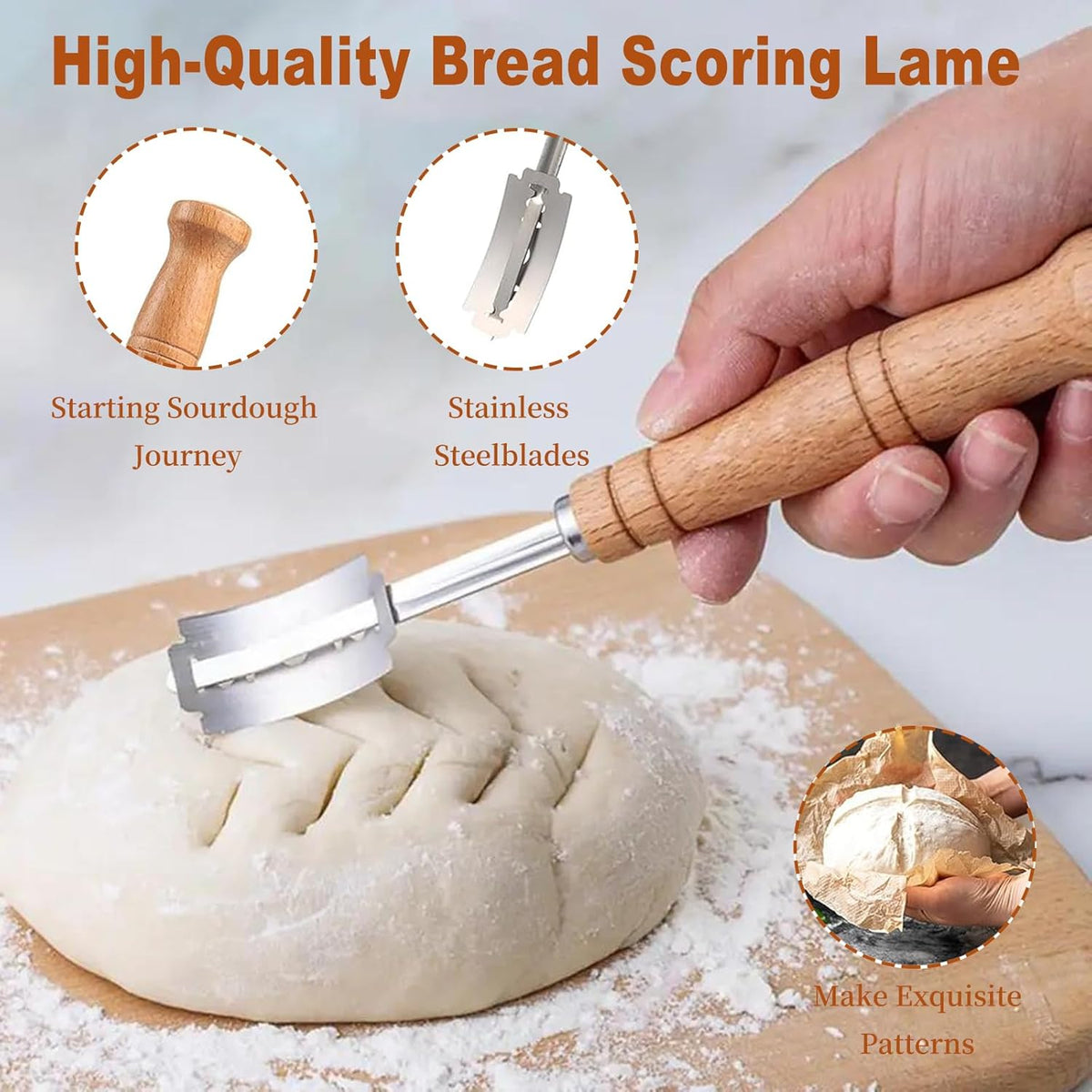 9" Sourdough Starter Kit with Round Banneton Bread Proofing Basket | with Liner, 24 oz Starter Jar, Bread Lame, Dough Whisk & Sourdough Baking Supplies