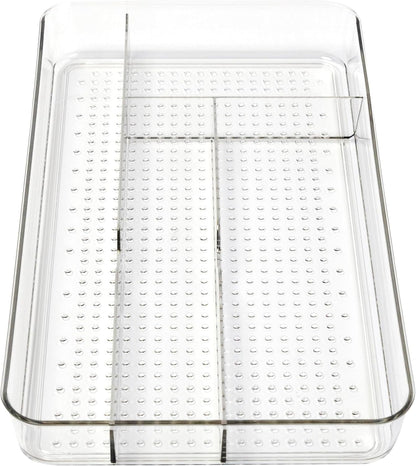 Small Utensil Silverware Kitchen Drawer Organizer, Black | Keeps forks, spoons and flatware neatly separated, Compact fit for shallow drawers, Great for RVs, campers or everyday use