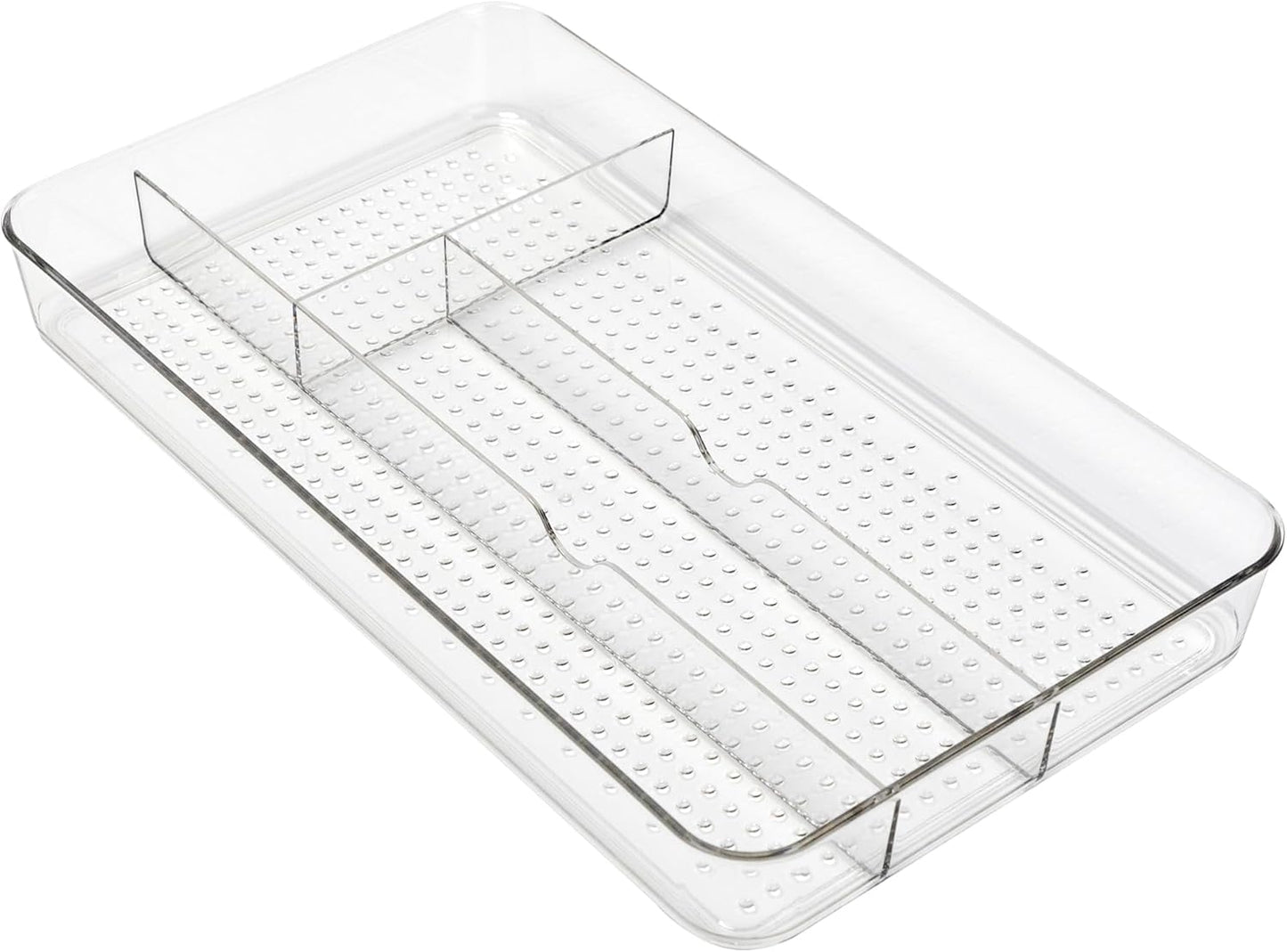 Small Utensil Silverware Kitchen Drawer Organizer, Black | Keeps forks, spoons and flatware neatly separated, Compact fit for shallow drawers, Great for RVs, campers or everyday use
