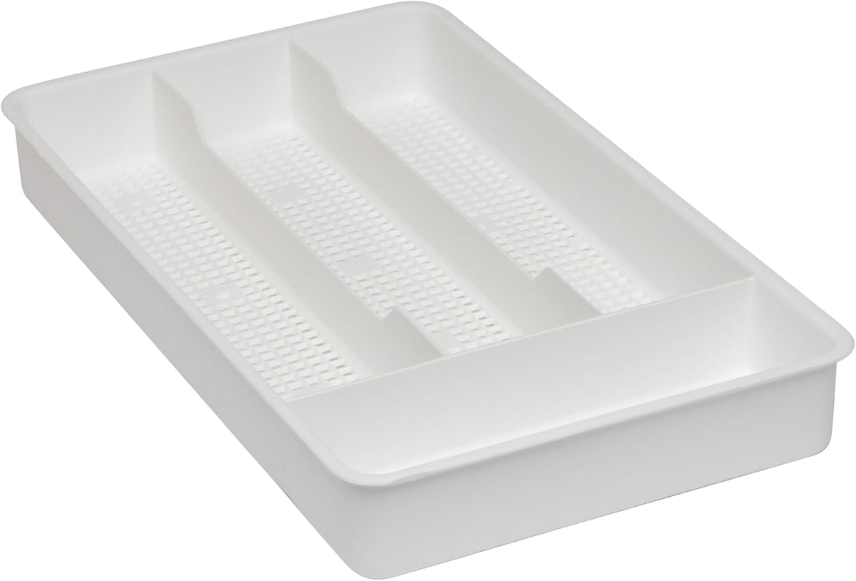 Small Utensil Silverware Kitchen Drawer Organizer, Black | Keeps forks, spoons and flatware neatly separated, Compact fit for shallow drawers, Great for RVs, campers or everyday use