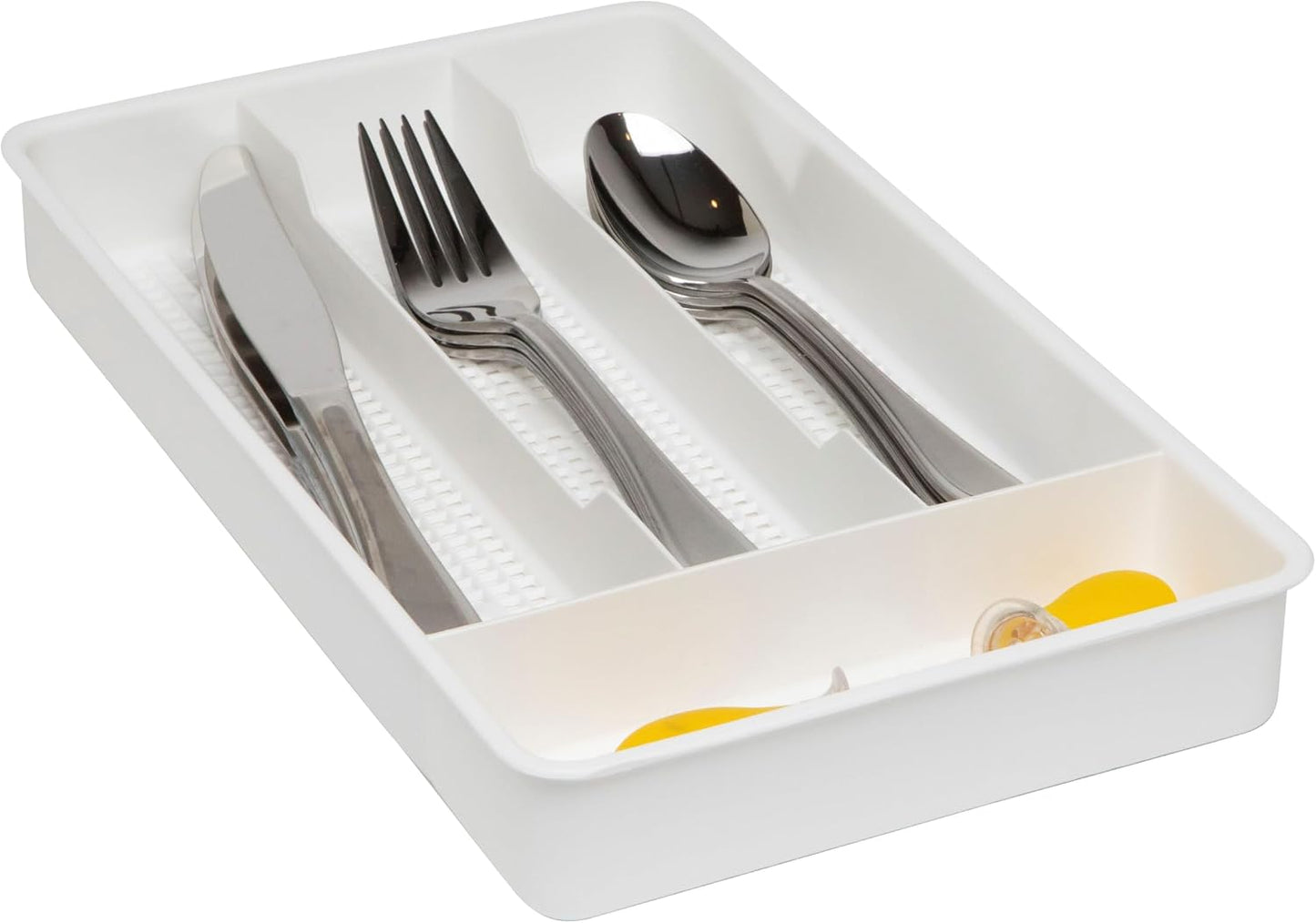 Small Utensil Silverware Kitchen Drawer Organizer, Black | Keeps forks, spoons and flatware neatly separated, Compact fit for shallow drawers, Great for RVs, campers or everyday use