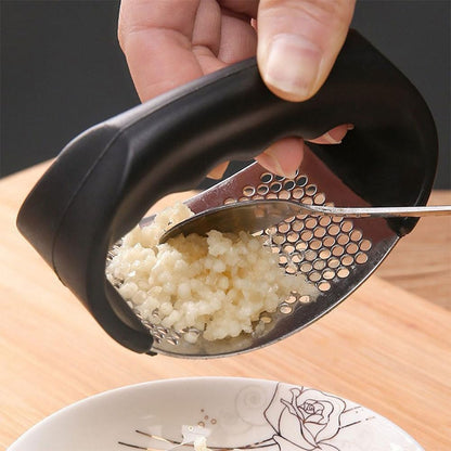 Stainless Steel Garlic Press Rocker, Garlic Press Garlic Crusher Kitchen Garlic Rocker, Easy Squeeze and Clean
