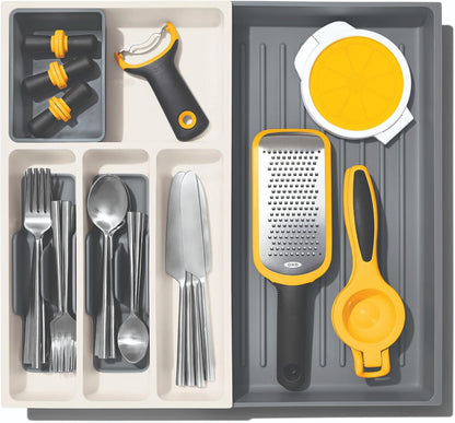 Good Grips Kitchen Drawer, Expandable Utensil Organizer, White