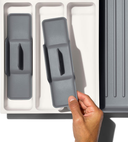 Good Grips Kitchen Drawer, Expandable Utensil Organizer, White
