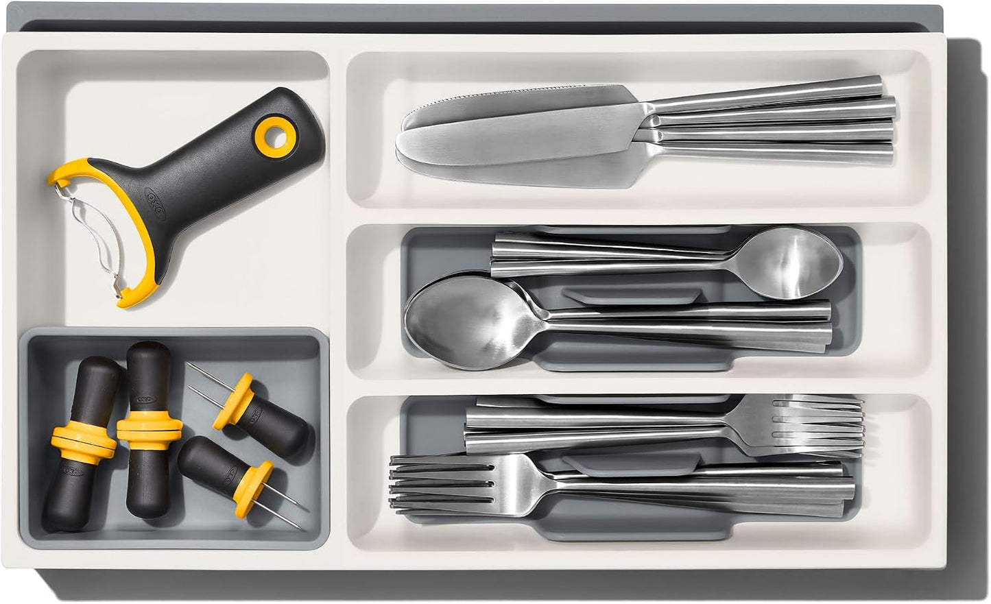 Good Grips Kitchen Drawer, Expandable Utensil Organizer, White