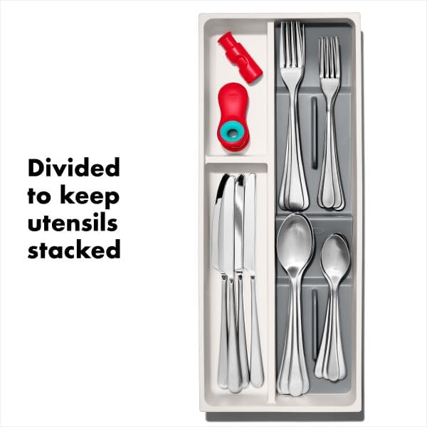Good Grips Kitchen Drawer, Expandable Utensil Organizer, White