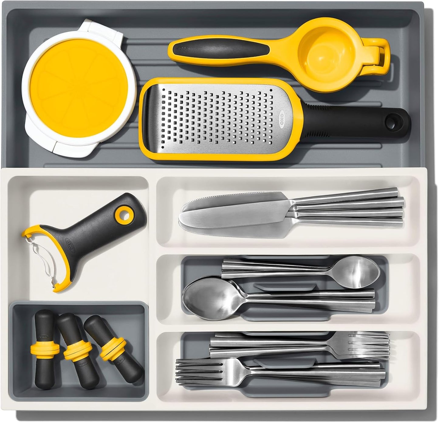 Good Grips Kitchen Drawer, Expandable Utensil Organizer, White