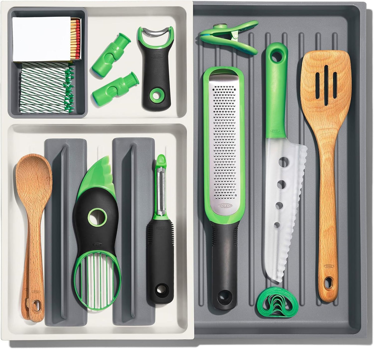 Good Grips Kitchen Drawer, Expandable Utensil Organizer, White